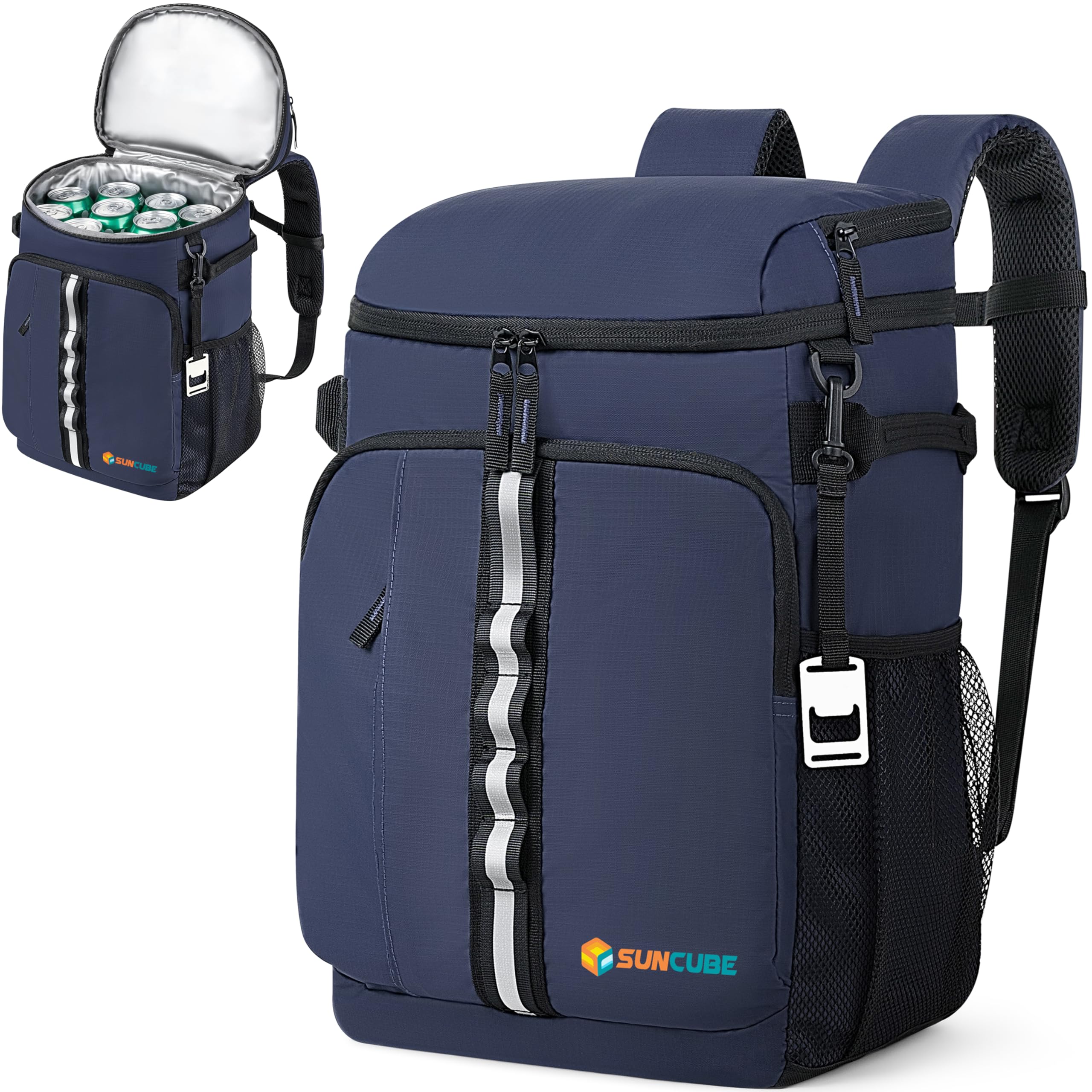 SUN CUBE Cooler Backpack 33-can capacity for beach days and picnics.