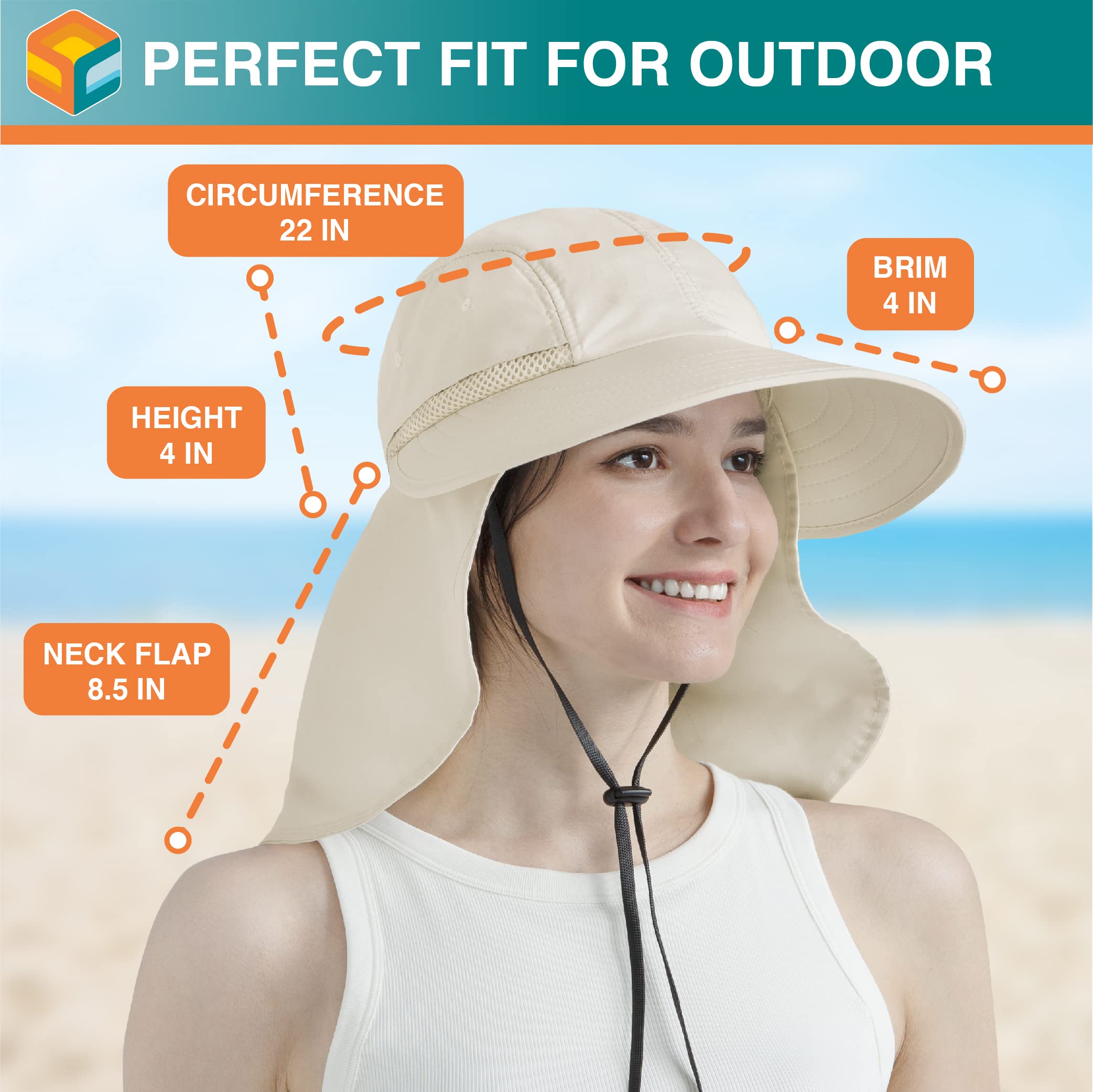 SUN CUBE fishing/beach hat is quick-drying and packable for travel.