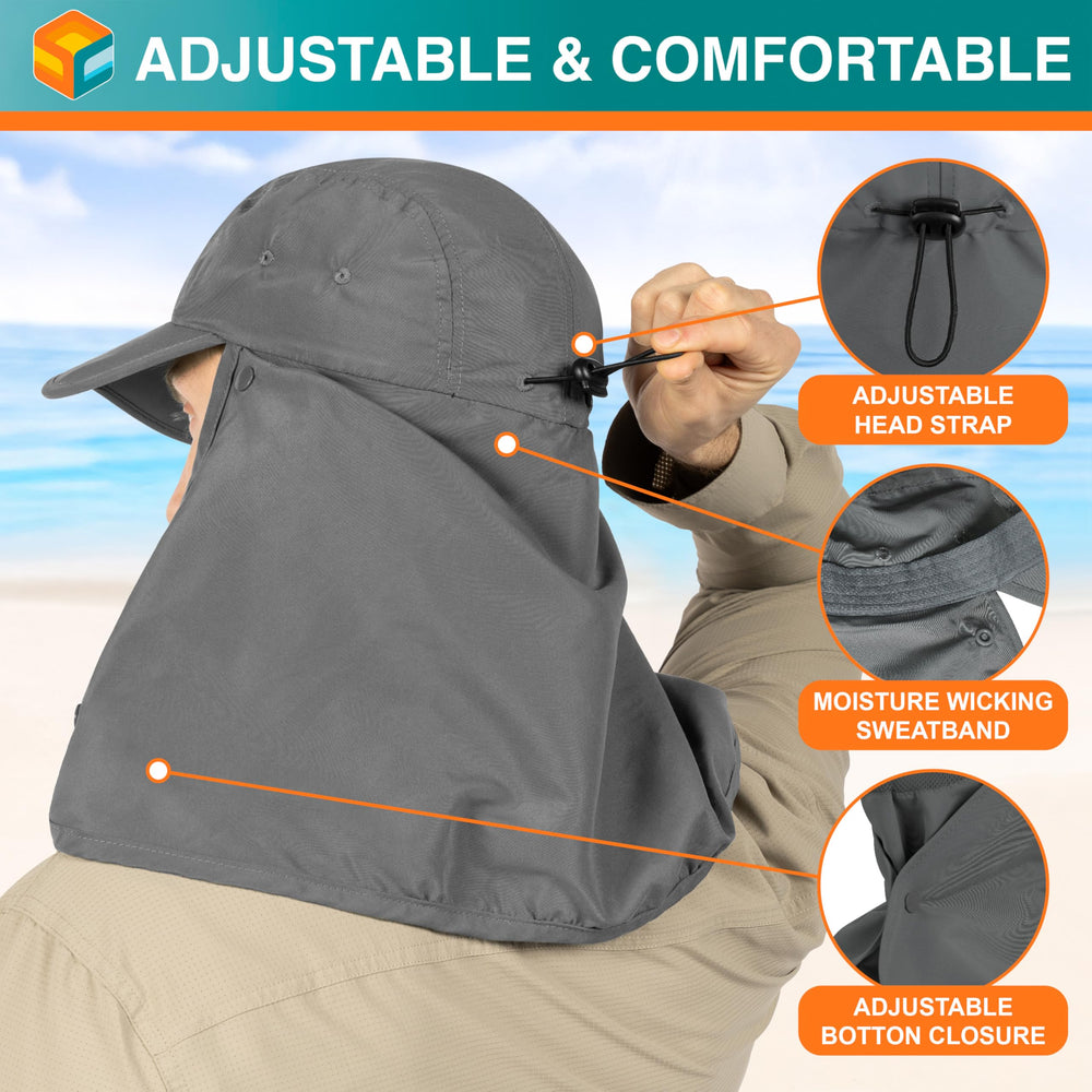 SUN CUBE Fishing Sun Hat breathable mesh panels for cooling airflow.