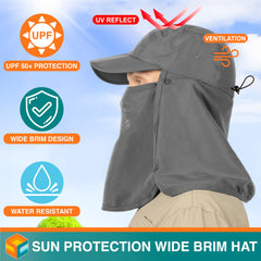 SUN CUBE Fishing Sun Hat face cover keeps your face shielded on windy days.