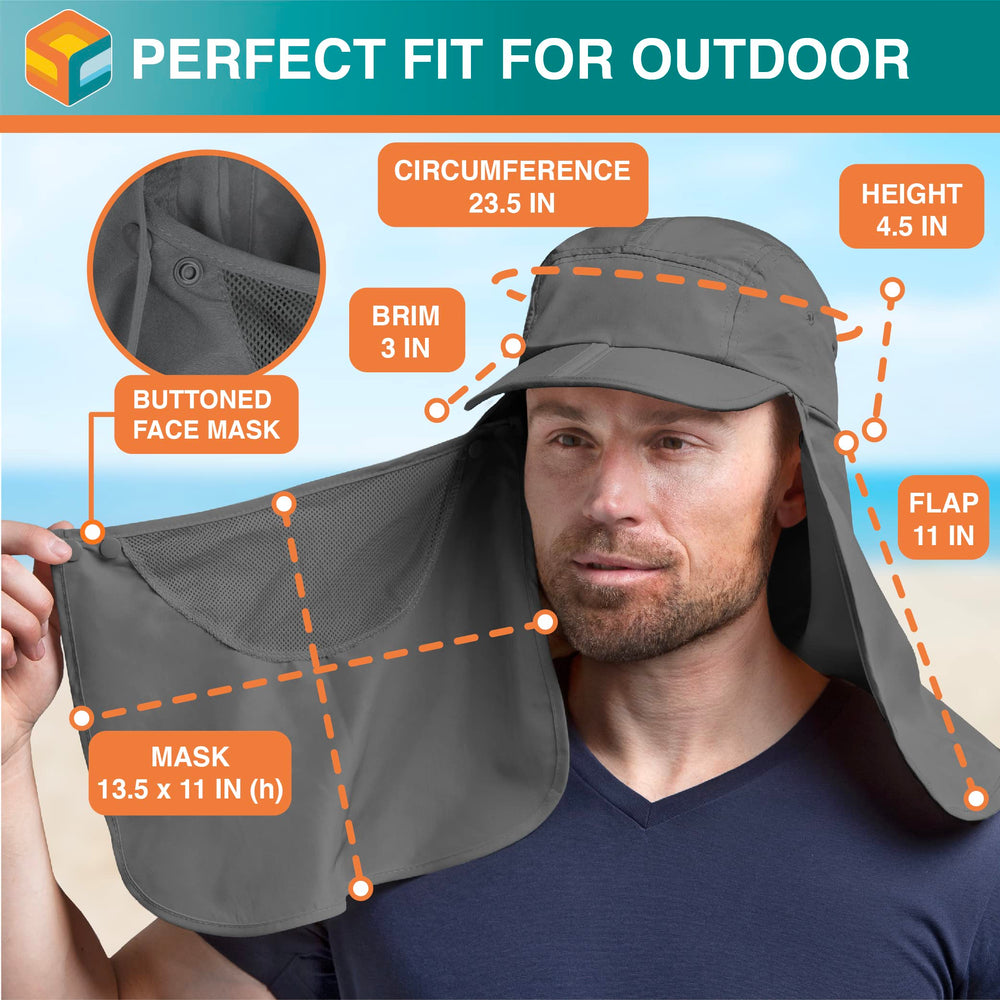 SUN CUBE Fishing Sun Hat quick-dry polyester wicks moisture during activity.