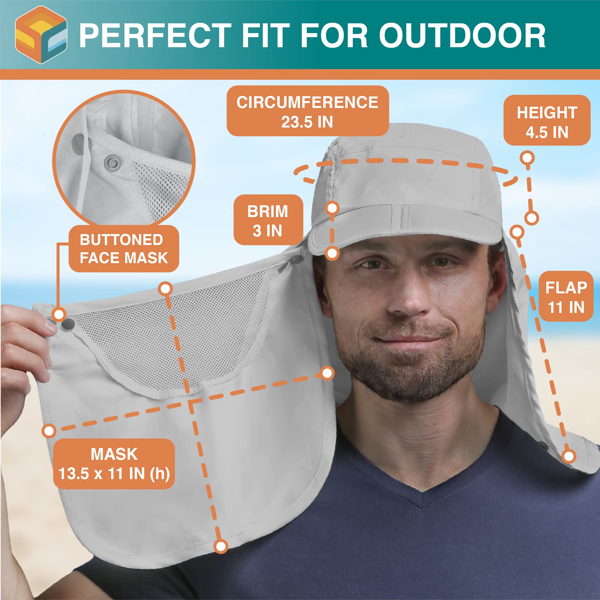 SUN CUBE foldable brim packs easily for travel and storage.