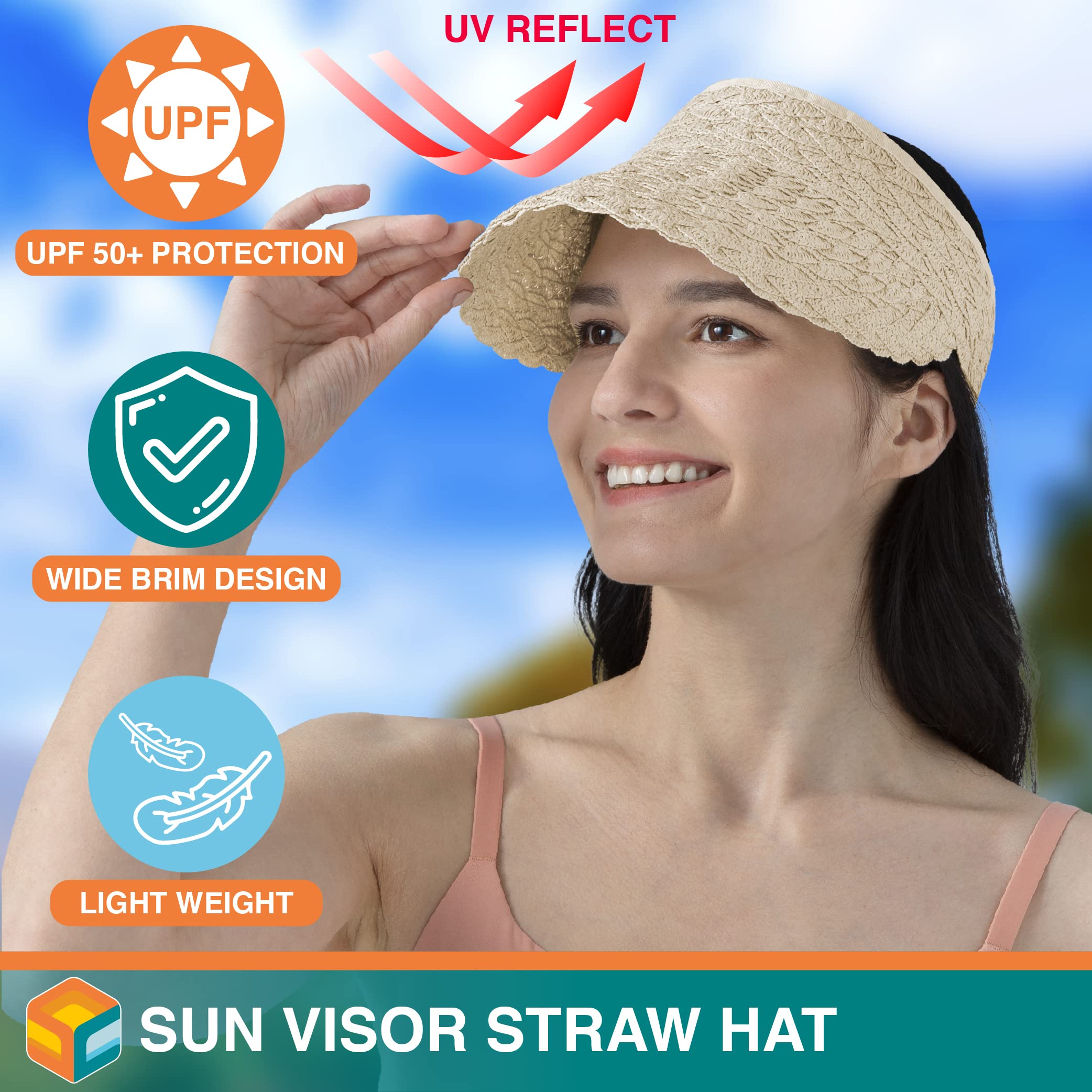 Foldable straw hat by SUN CUBE designed for easy packing on trips