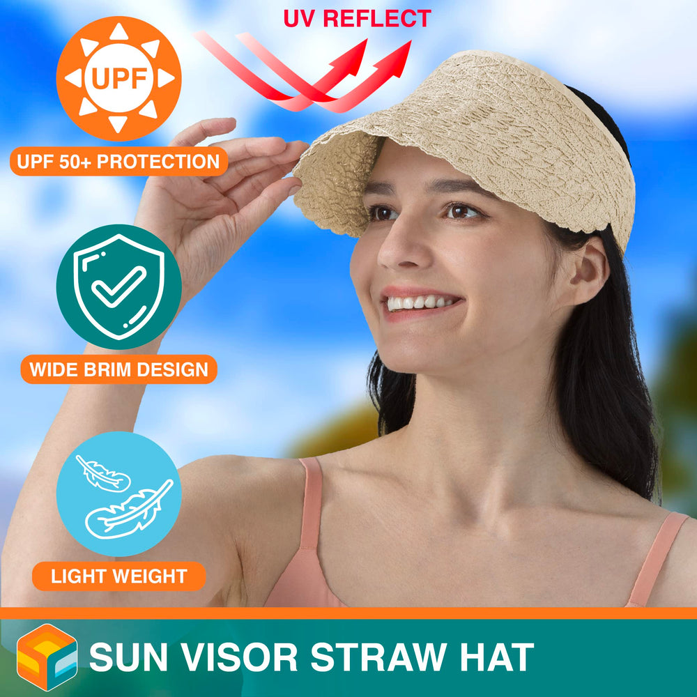 Foldable straw hat by SUN CUBE designed for easy packing on trips