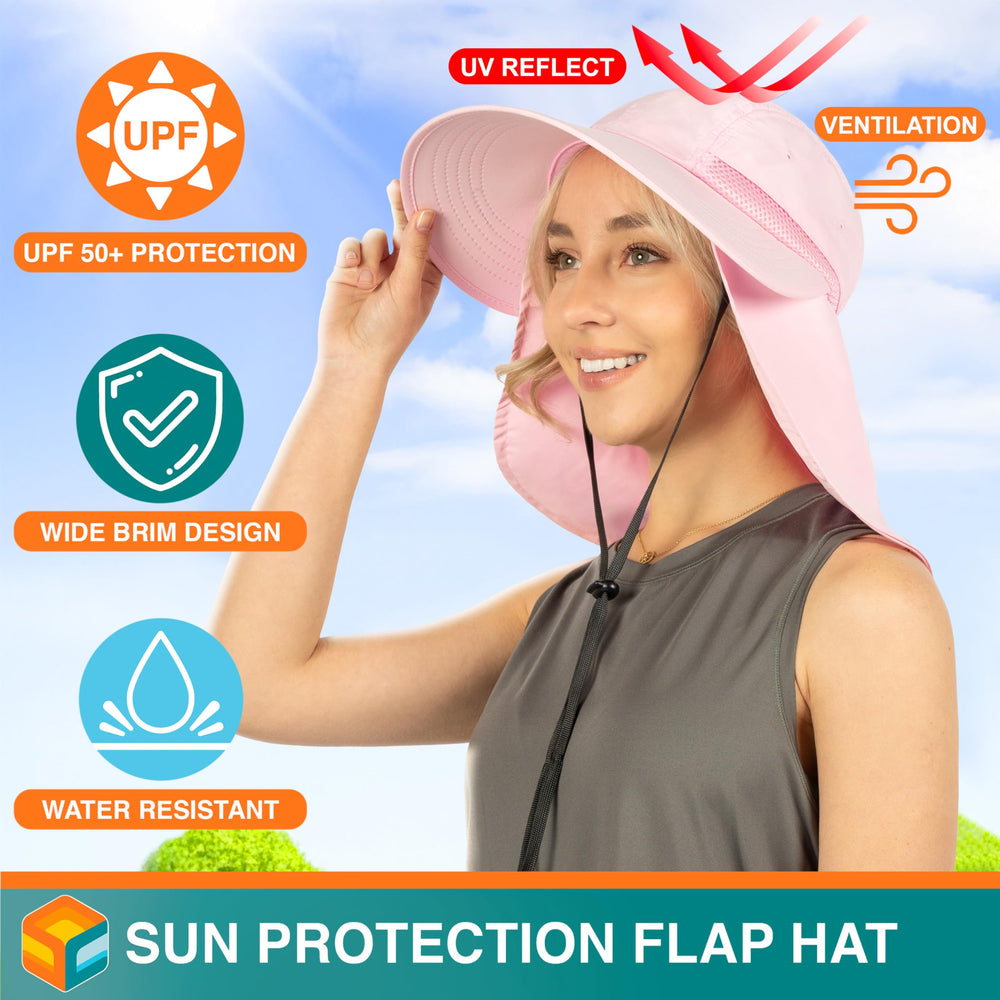 SUN CUBE neck flap gardening hat protects neck from sun exposure