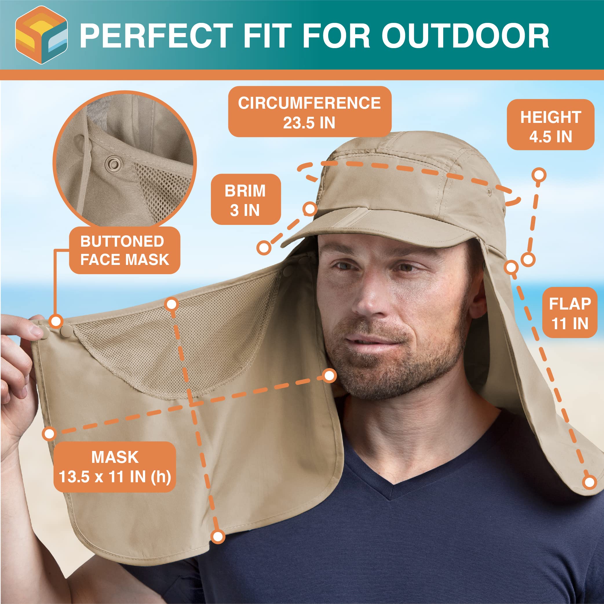 SUN CUBE hat packable brim folds for easy travel and packing