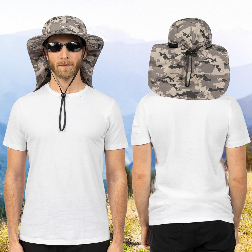SUN CUBE packable travel hat folds for easy packing.
