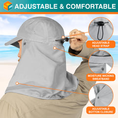 SUN CUBE removable face cover adds adaptable coverage during outdoor activities.