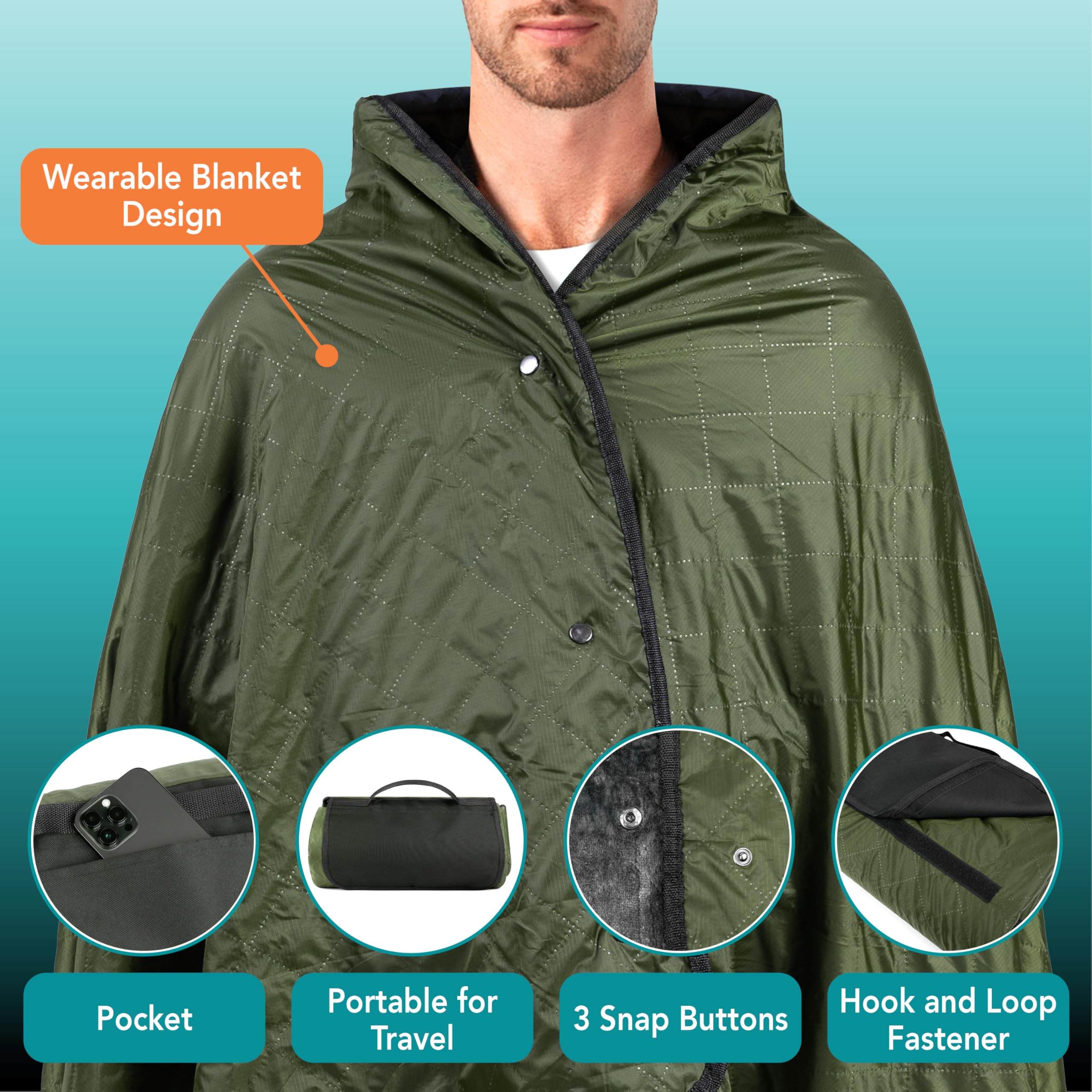 SUN CUBE reversible fleece surface shows cozy warmth for cool evenings.