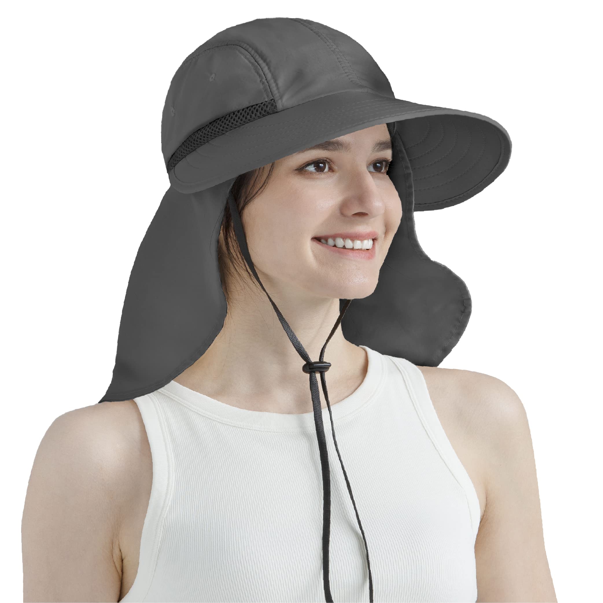 SUN CUBE adjustable chin strap and back buckle for secure wear.