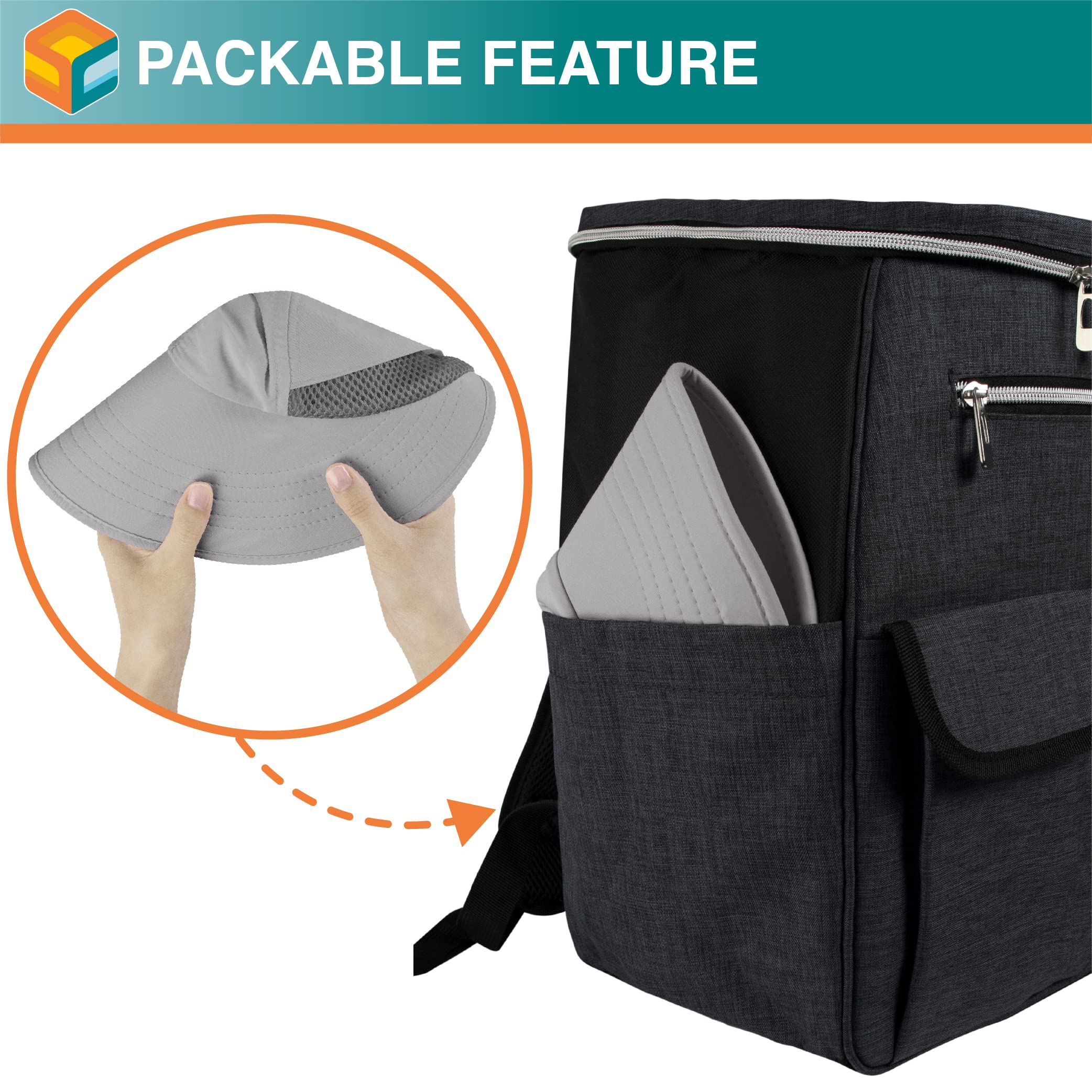 SUN CUBE adjustable chin strap ensures secure fit.