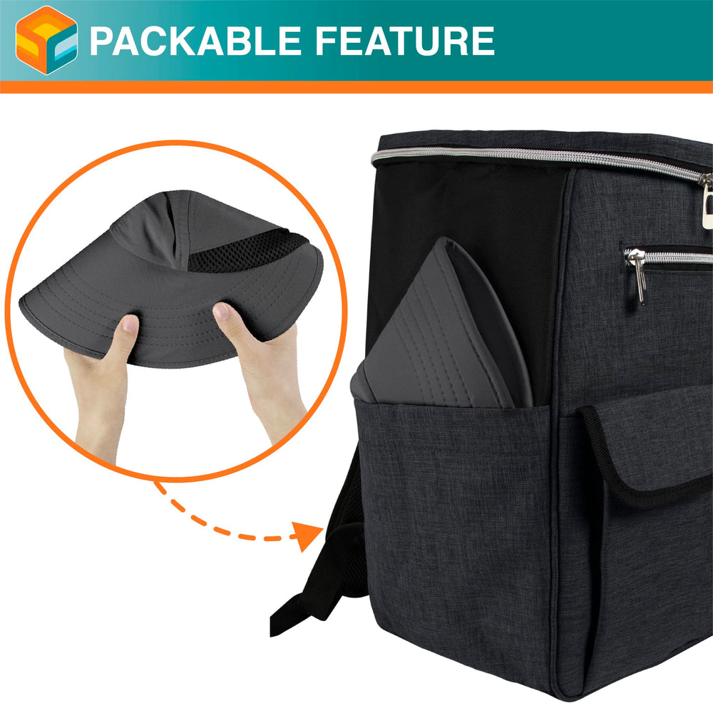 SUN CUBE breathable mesh panels enhance airflow on hot days.