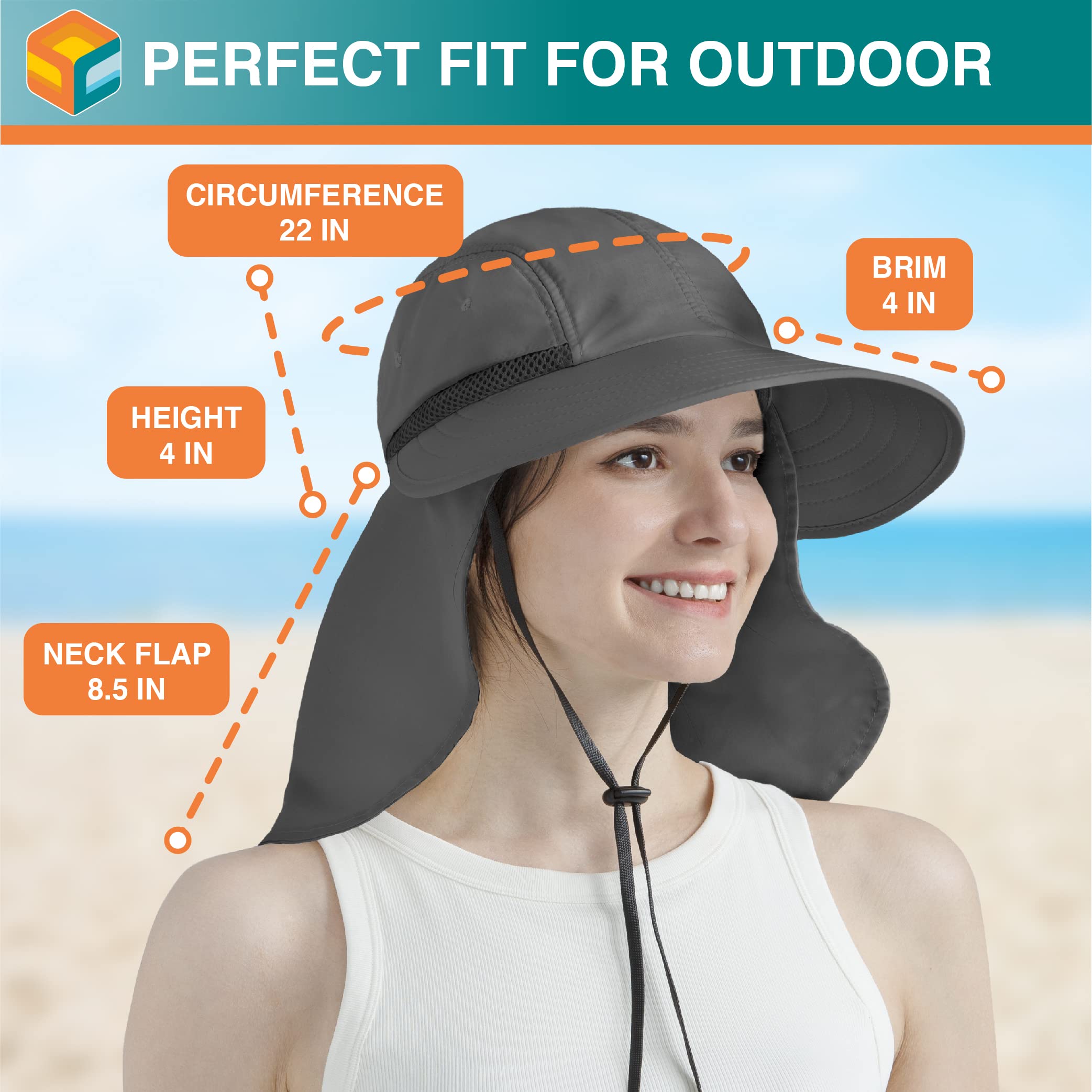 SUN CUBE foldable sun hat fits easily in a bag for travel.