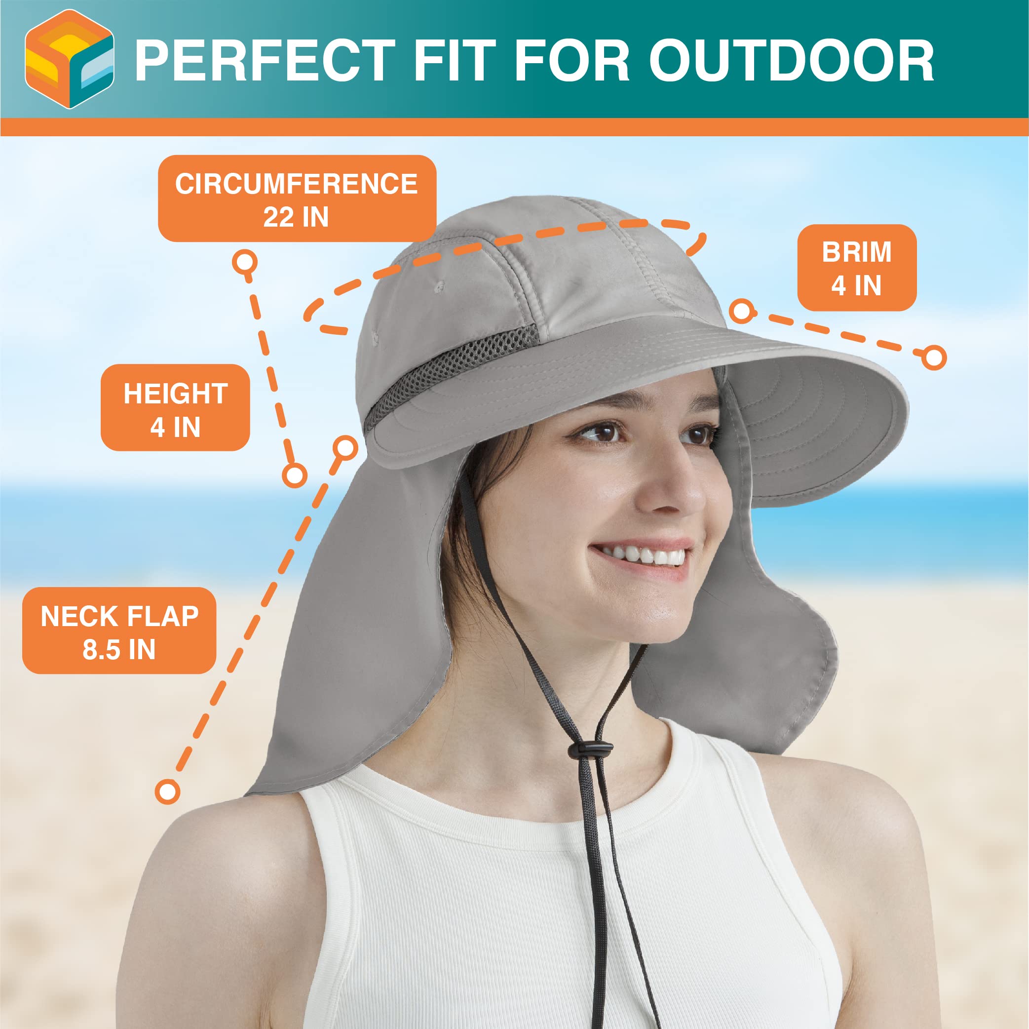 SUN CUBE sweatband wicks moisture for a dry forehead.