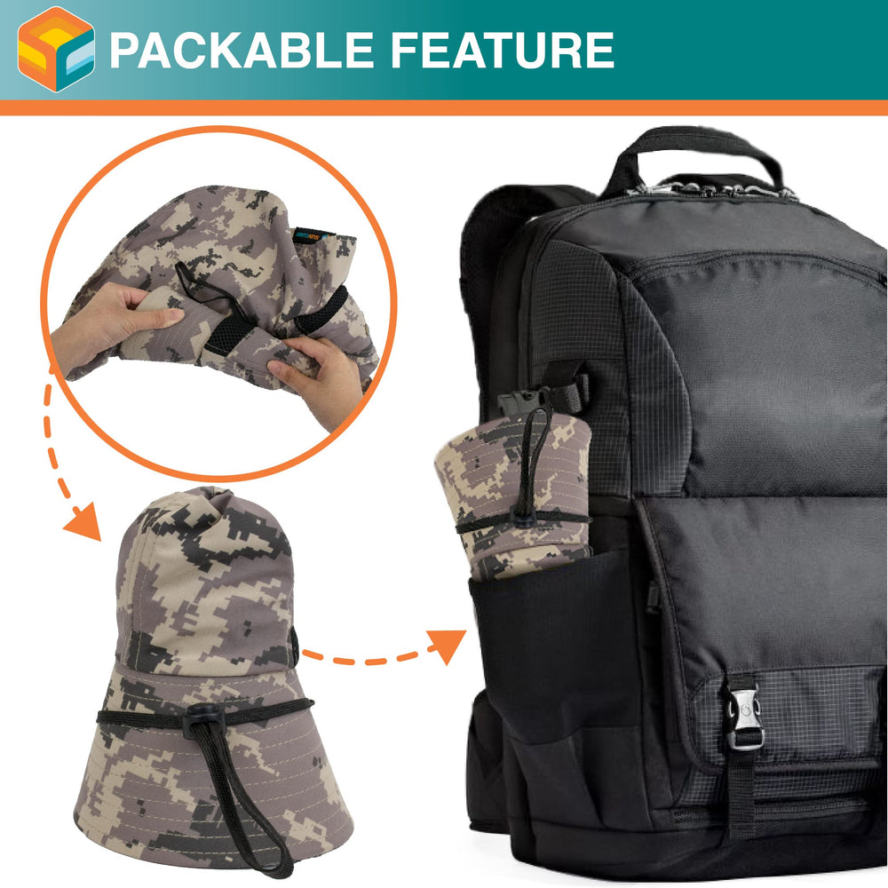SUN CUBE water-resistant quick-dry fabric handles light showers.