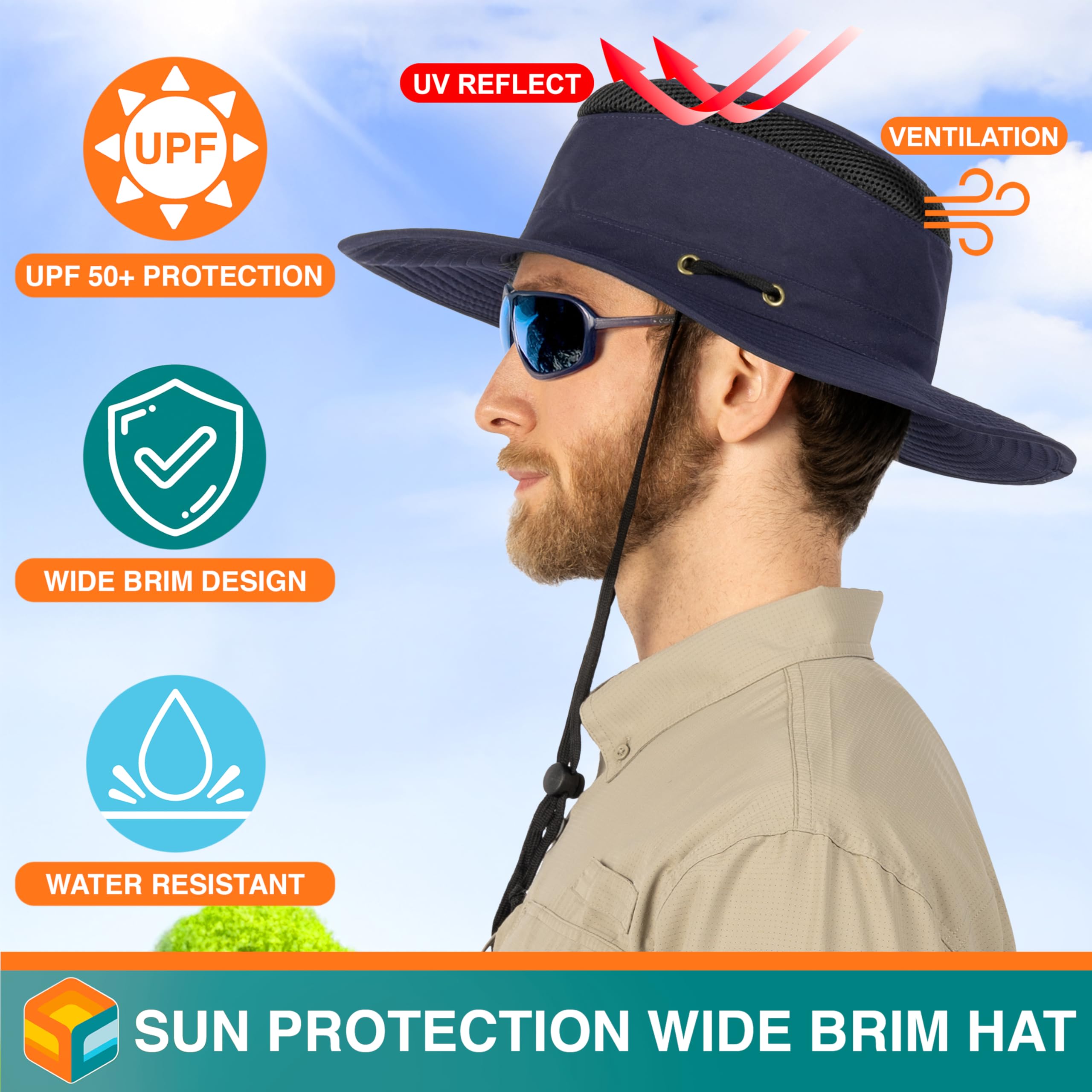 SUN CUBE packable boonie hat folded for travel and packing ease
