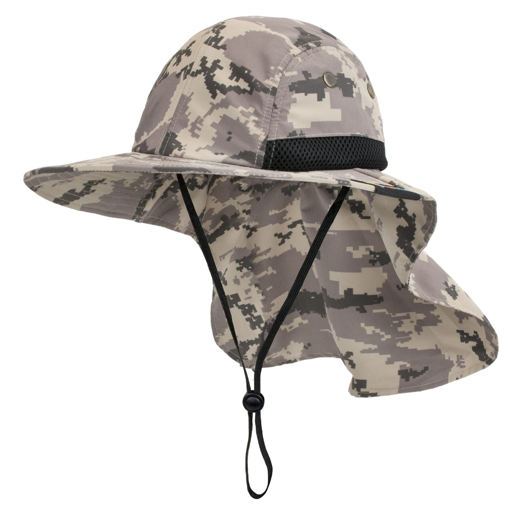 SUN CUBE wide-brim sun hat blocks sun for fishing and hiking.