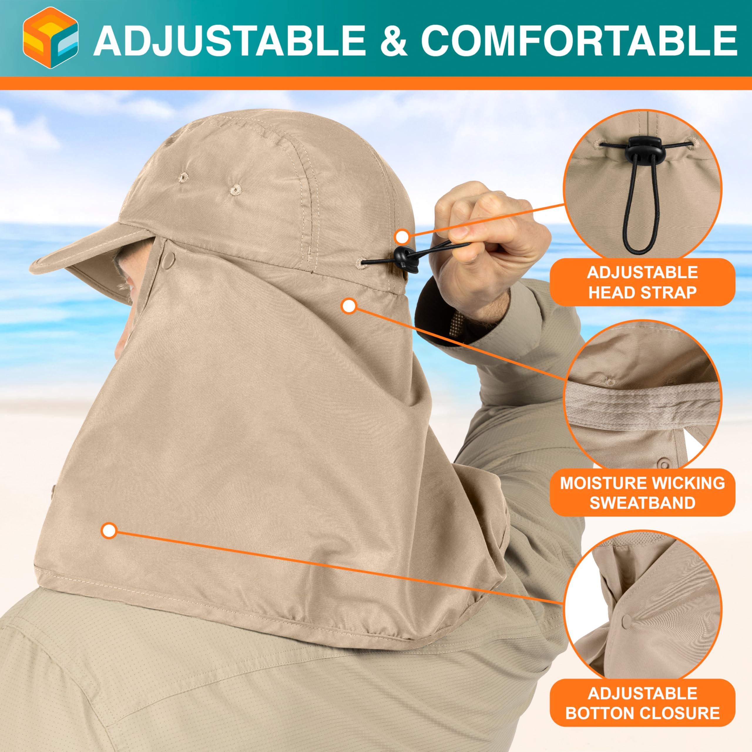 SUN CUBE hat wide brim creates great sun shade during outdoor activities