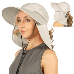 SUN CUBE women's hat with ponytail hole for comfortable hair styling and UV protection.