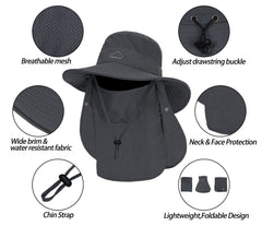 Packable sun hat folded for travel