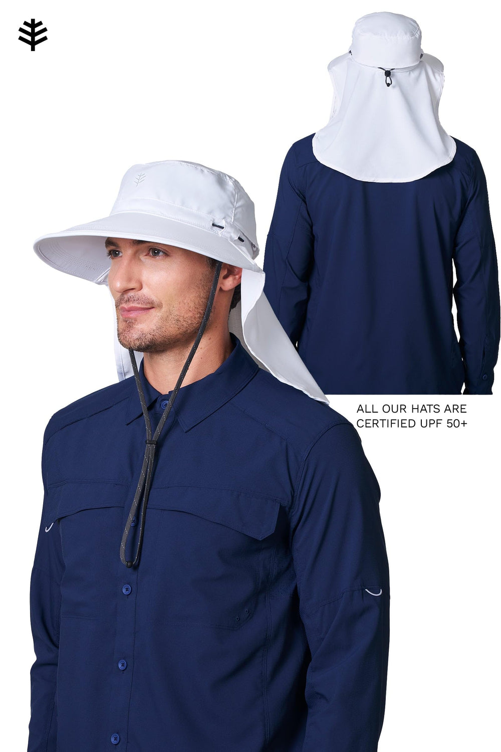 Clip-on reflective chin strap detail