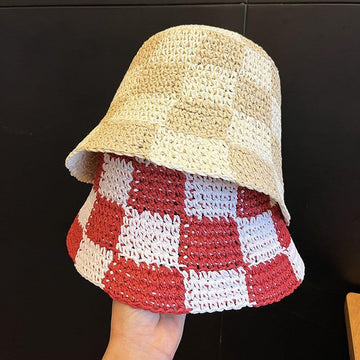 One-size beige sun hat with UV protection