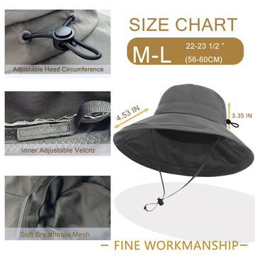 Waterproof and quick-dry grey sun hat for outdoor activities