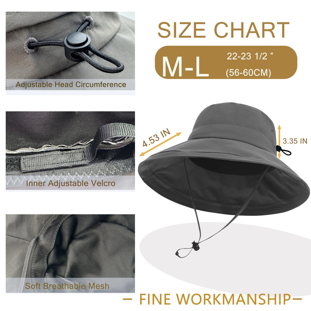 Waterproof and quick-dry grey sun hat for outdoor activities