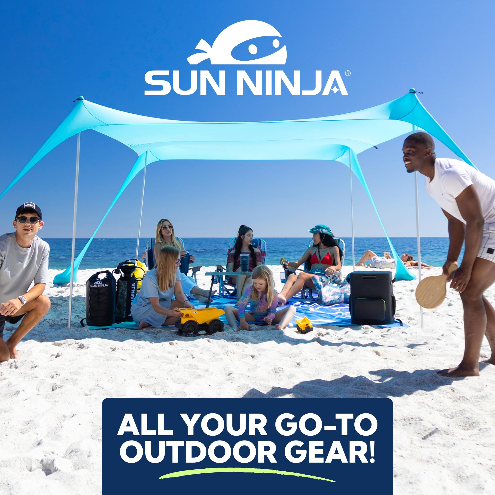 SUN NINJA Beach Chair lightweight aluminum frame for quick setup