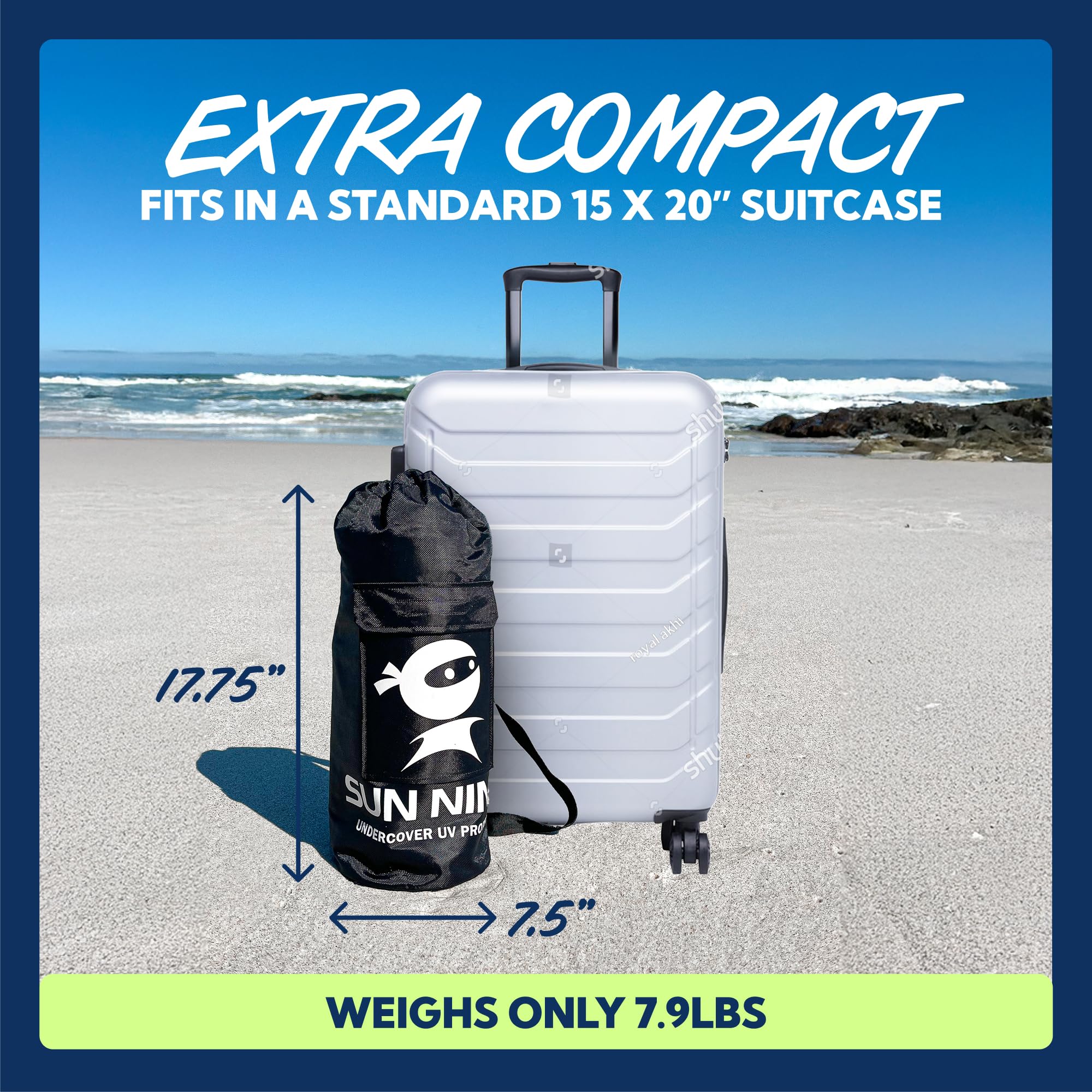 SUN NINJA stability poles and anchors ensure solid setup.