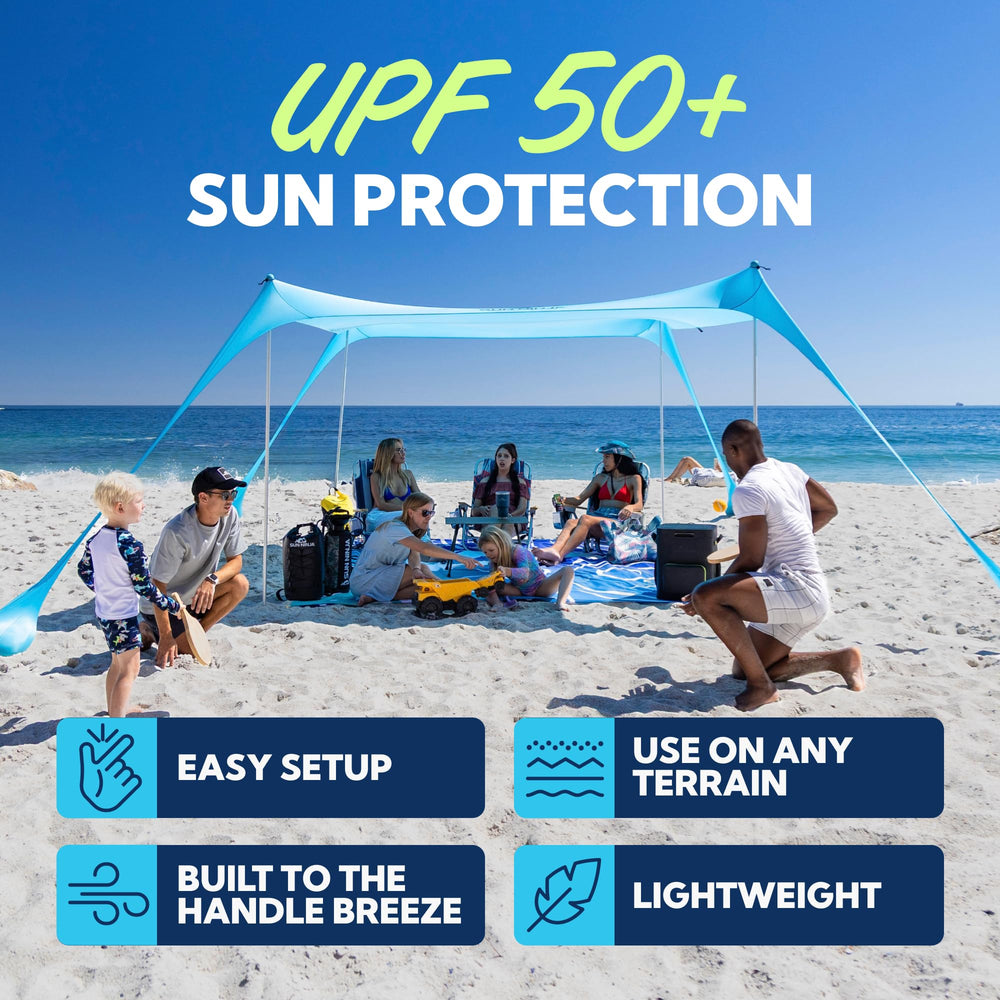 SUN NINJA easy-setup image demonstrates quick pop-up in minutes.