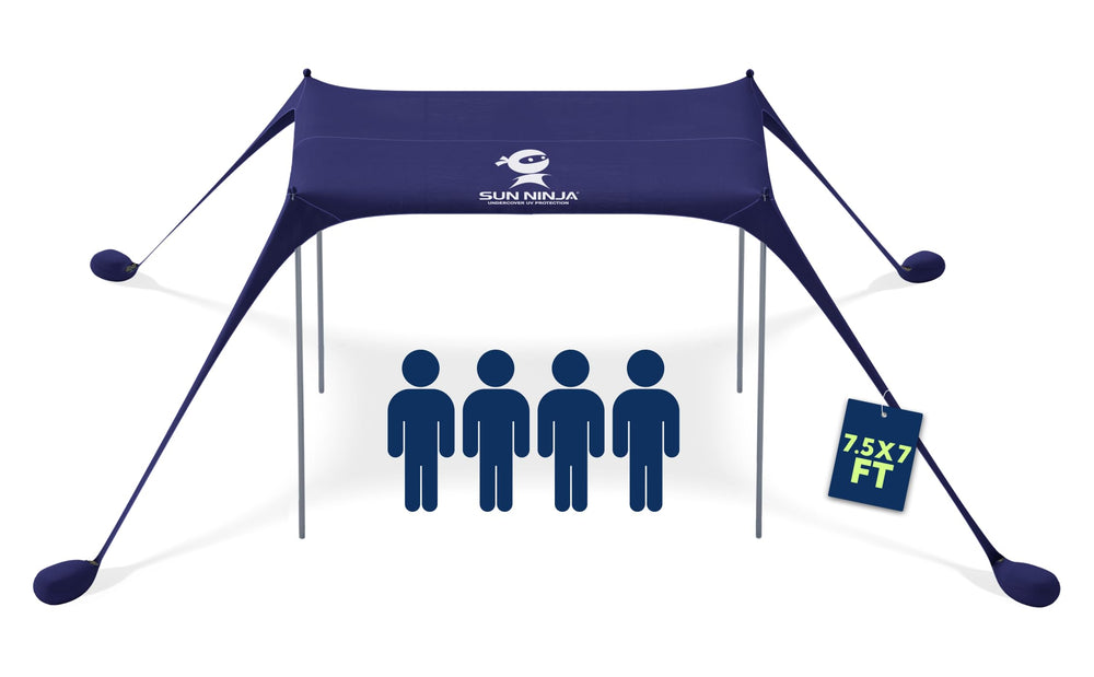 SUN NINJA Beach Tent pop-up setup for easy shade on the sand.