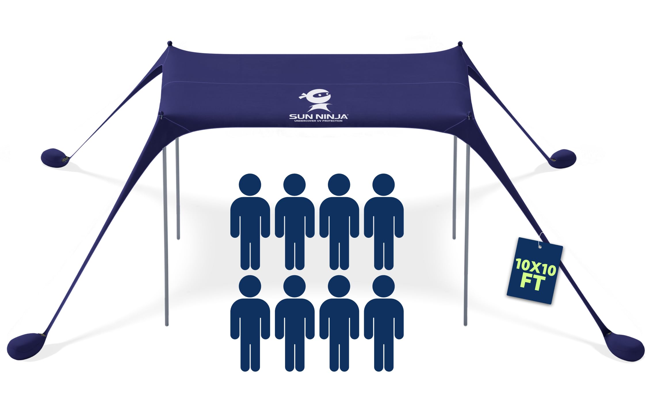 SUN NINJA Beach Tent setup offers quick shade for sunny days and family outings.
