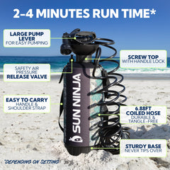 Sun Ninja high-pressure hose delivers thorough rinses with 45 PSI capability.