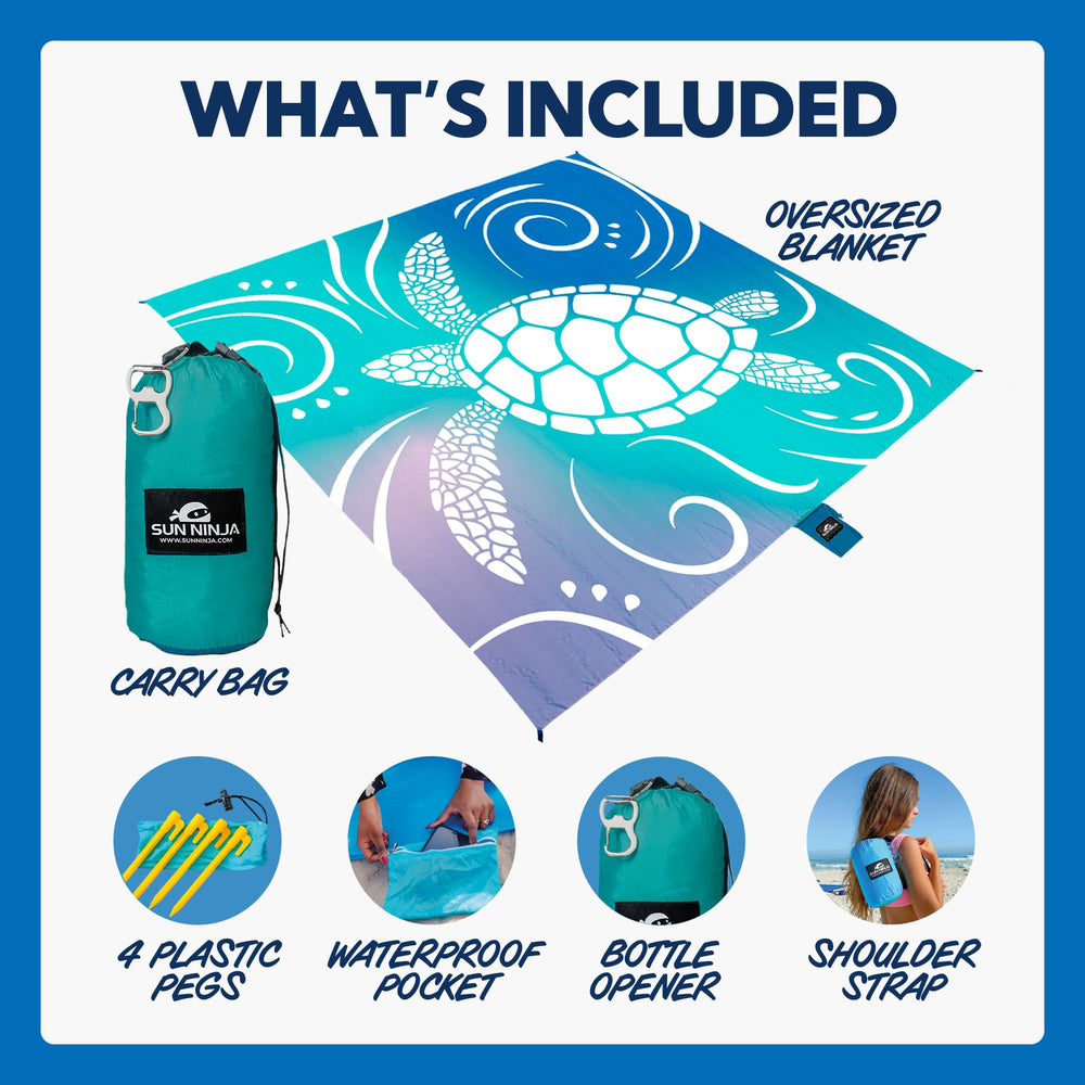 SUN NINJA lightweight blanket folds compactly for easy carry and travel.