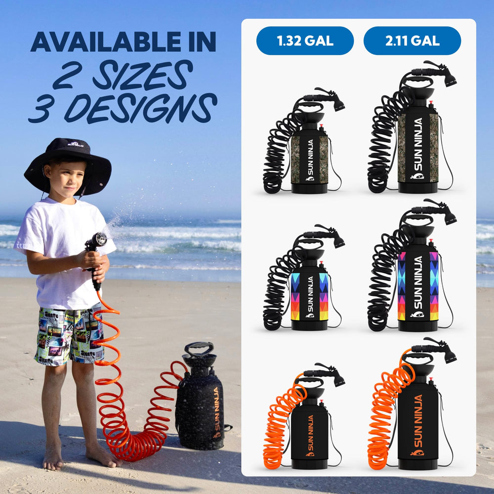 Sun Ninja outdoor-use setup perfect for campsite or beach cleanup and cooling.