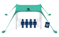 SUN NINJA pop-up beach tent sun shelter green offers roomy shade for family outings