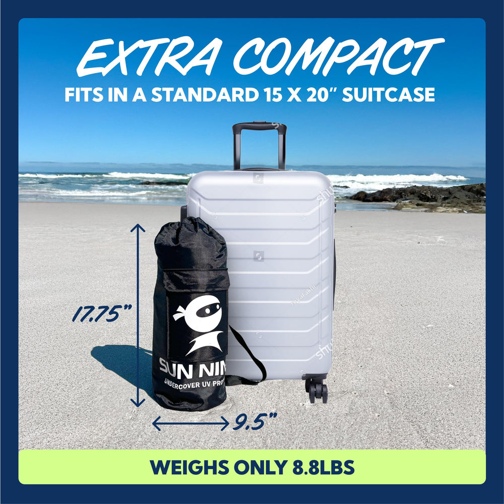 SUN NINJA included sand shovel aids quick beach setup.
