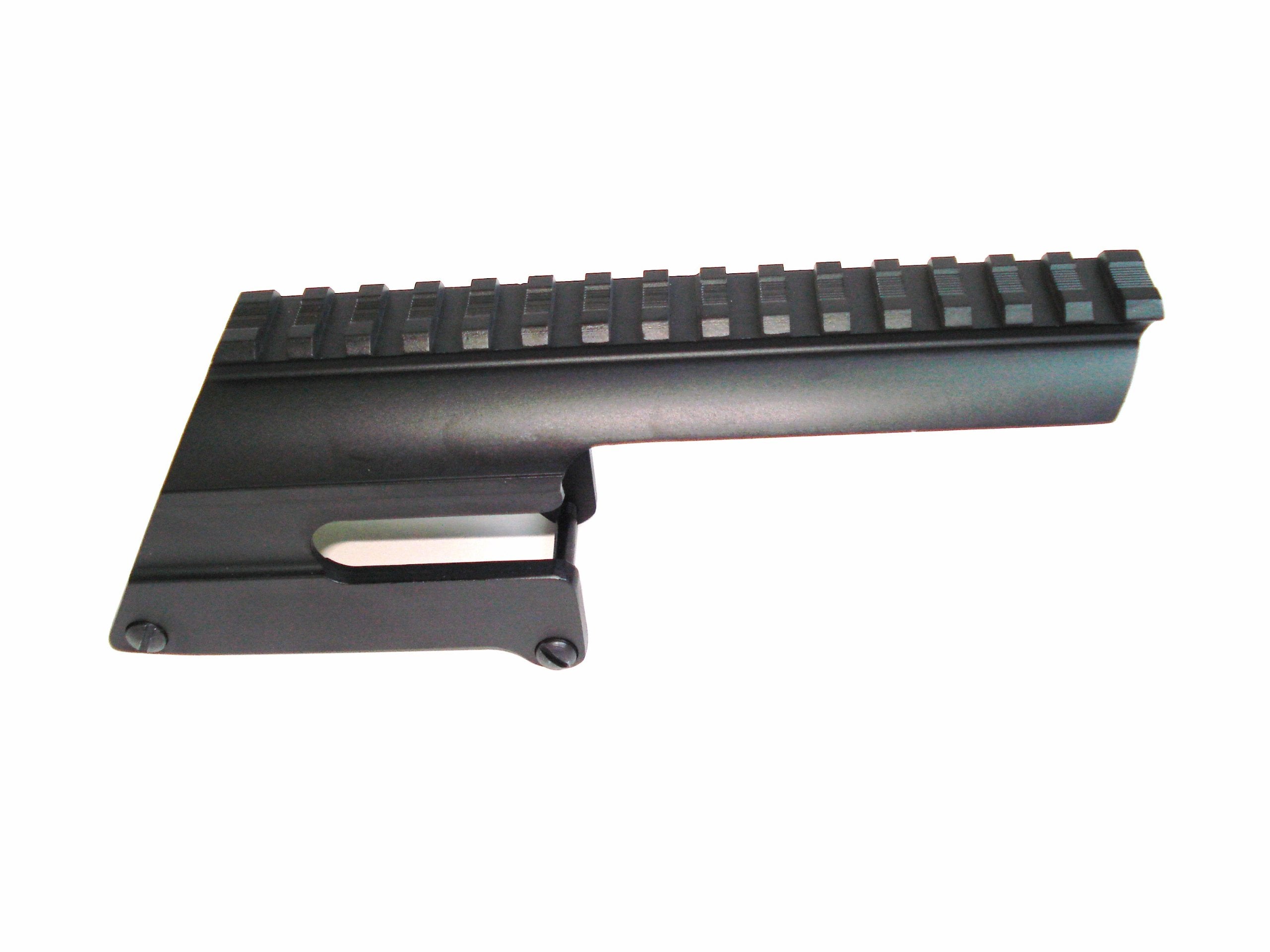 Sun Optics USA shotgun saddle mount with full-length rail for flexible optic mounting.