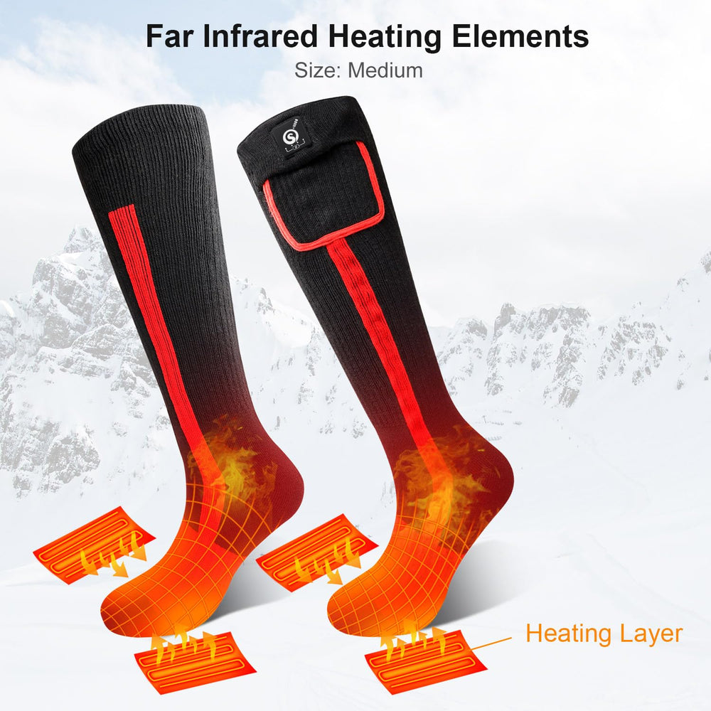 Sun Will heated socks packaging-included indicates ready-to-use warmth