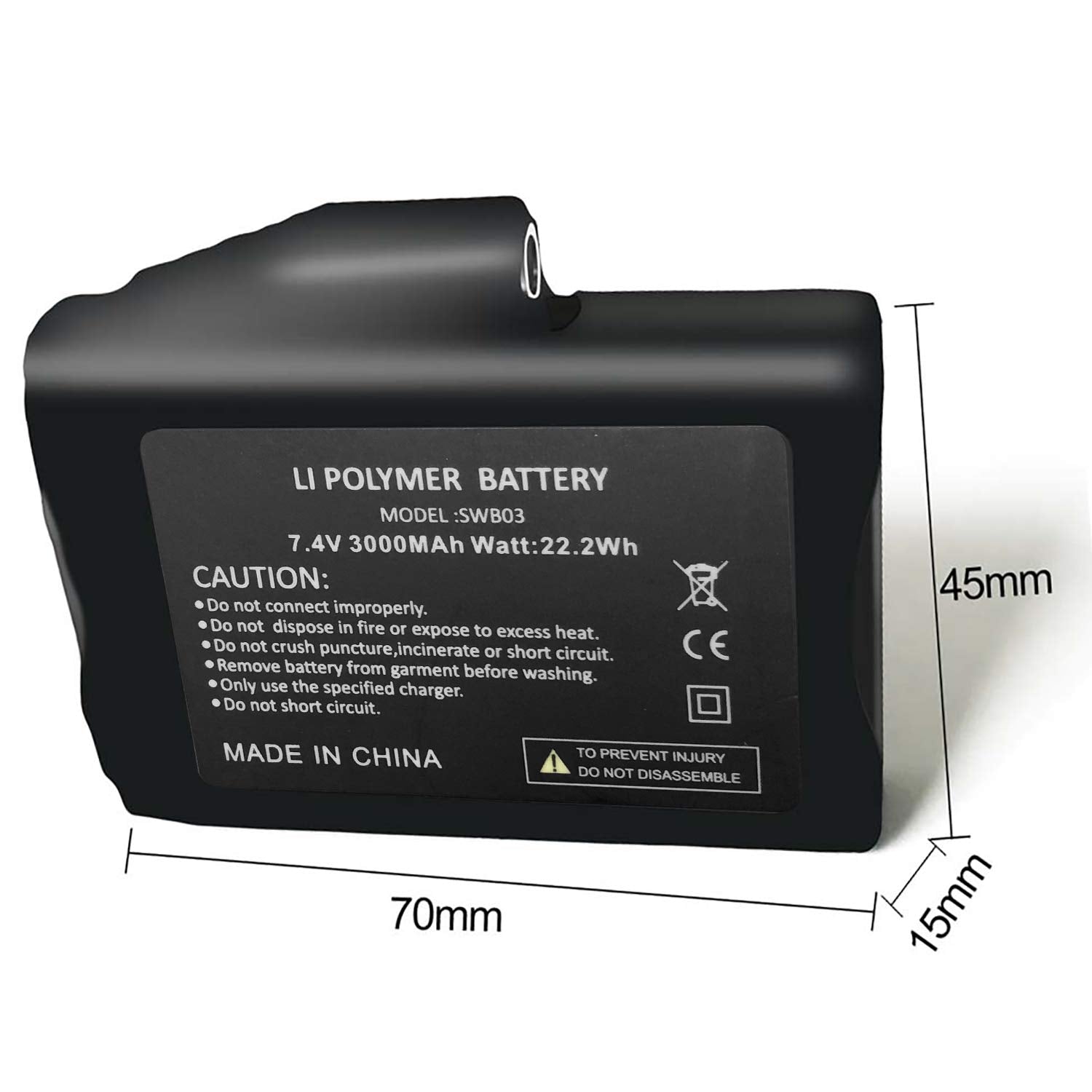 Sun Will battery installed in heated ski gloves showing compatibility.