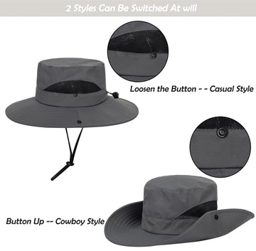 Foldable sun hat showing travel-friendly design