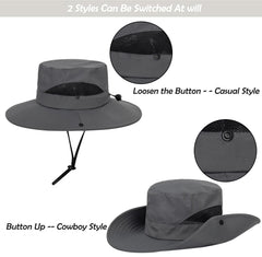 Foldable sun hat showing travel-friendly design