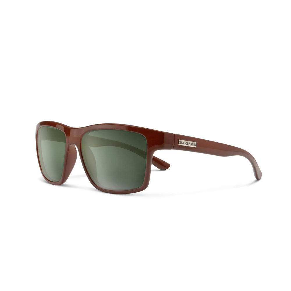 Suncloud A-Team frame close-up in Cedar shows durable build for daily wear.