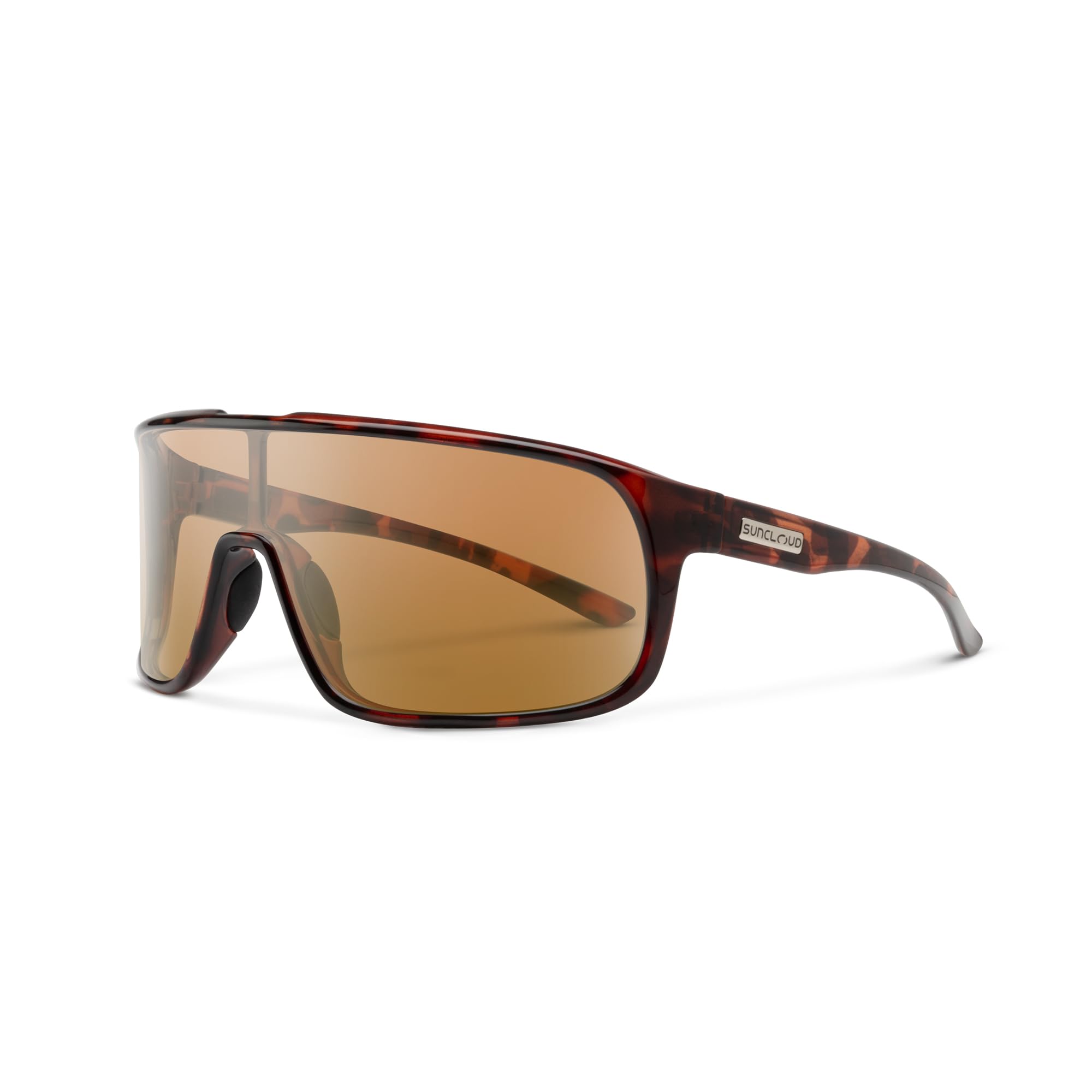 Suncloud Double Up sunglasses in tortoise frame with polarized brown lenses for glare reduction outdoors.