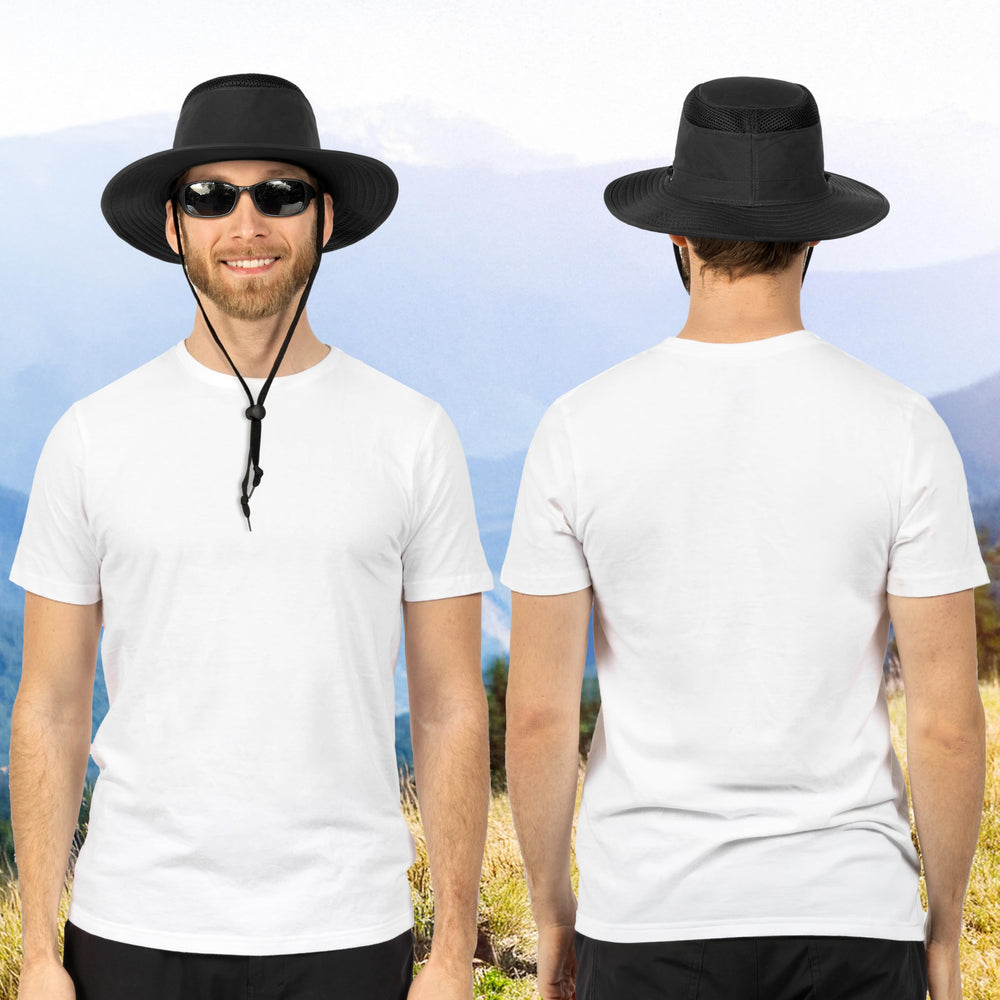 SUN CUBE adjustable chin strap secures the hat on windy days during hikes