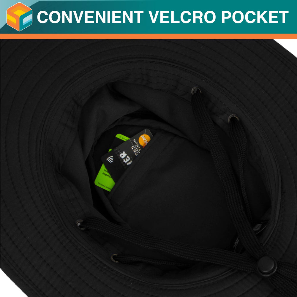 SUN CUBE hidden Velcro pocket stores small essentials discreetly
