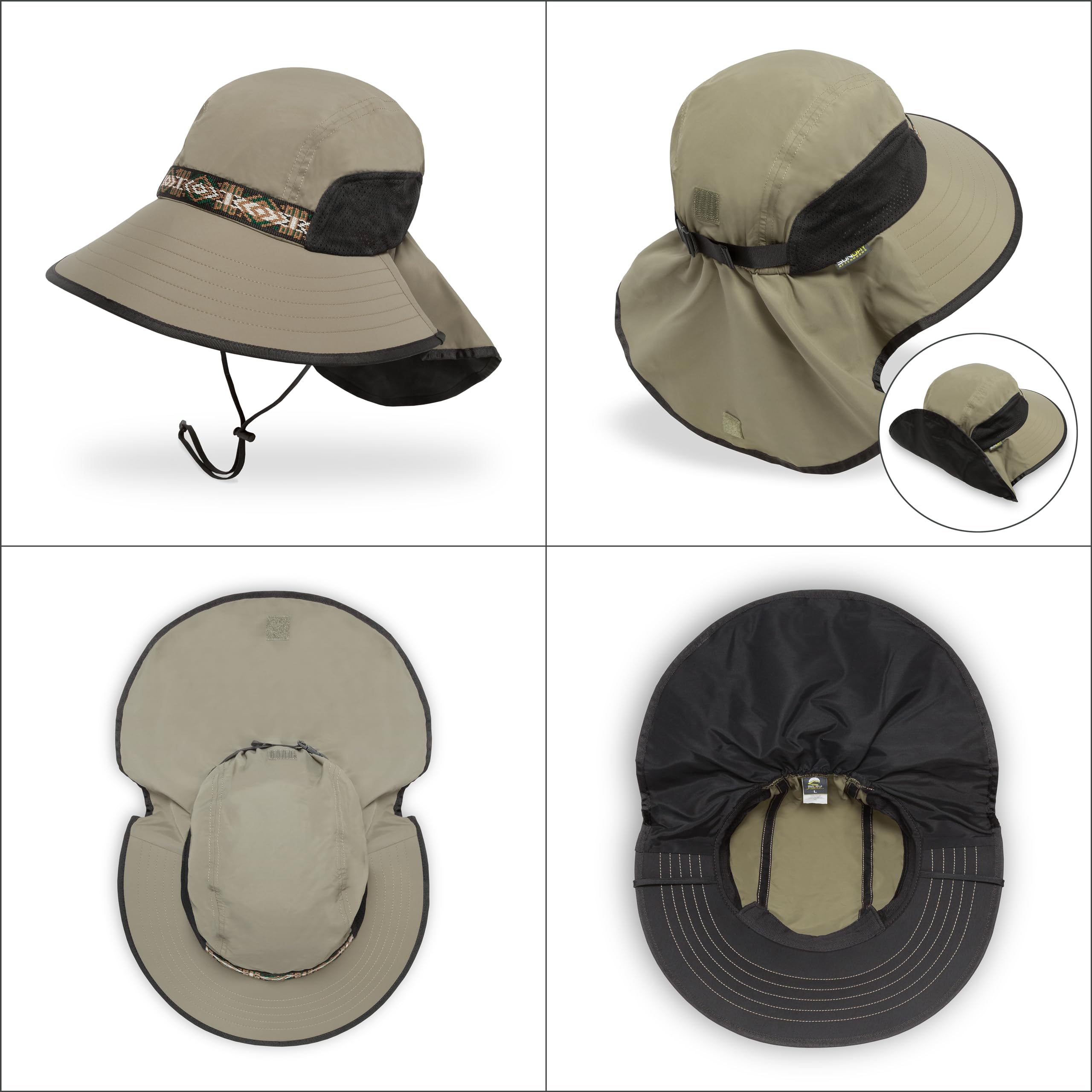 Sunday Afternoons Adventure Hat packable design folds flat for travel.