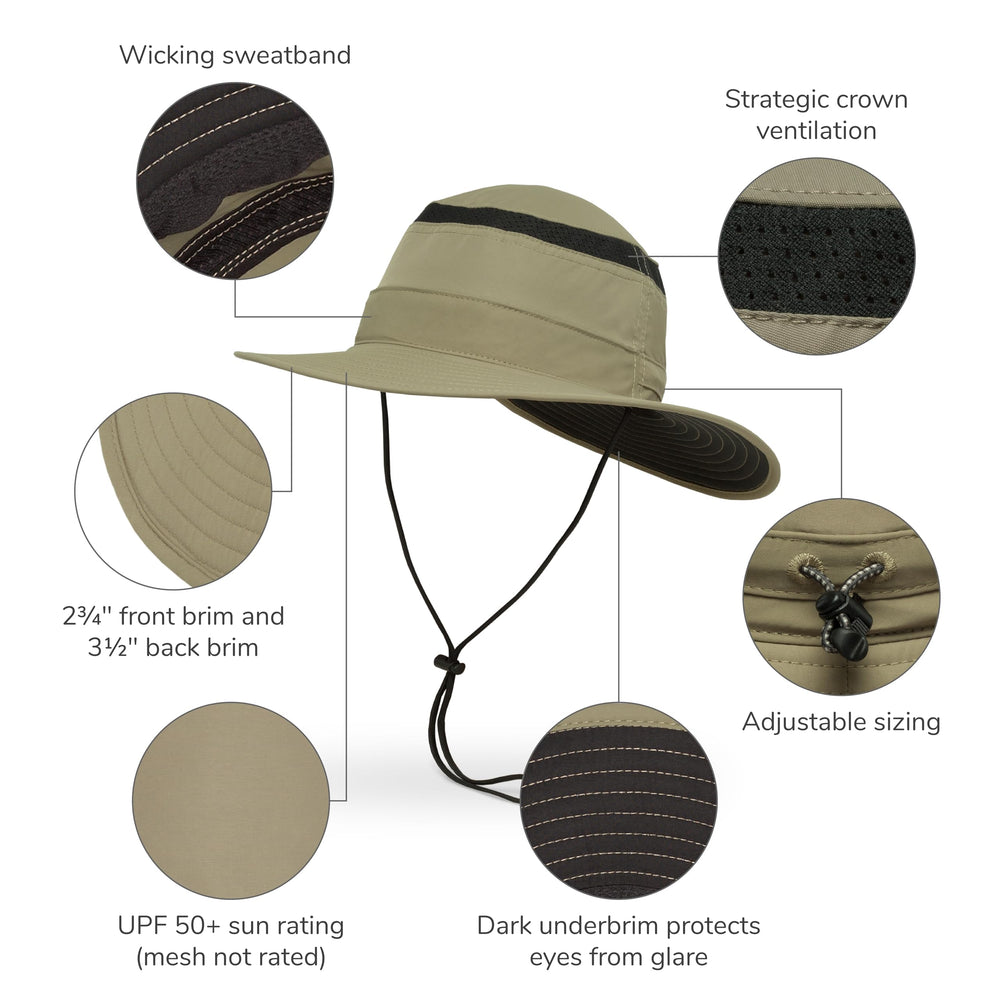 Sunday Afternoons Cruiser Hat side profile with adjustable strap for secure fit on windy trails