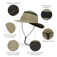Sunday Afternoons Cruiser Hat side profile with adjustable strap for secure fit on windy trails